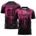 Custom Black Sublimation Jersey Uniform Soccer Pink