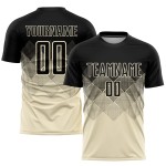 Cream Jersey Black Sublimation Custom Uniform Soccer