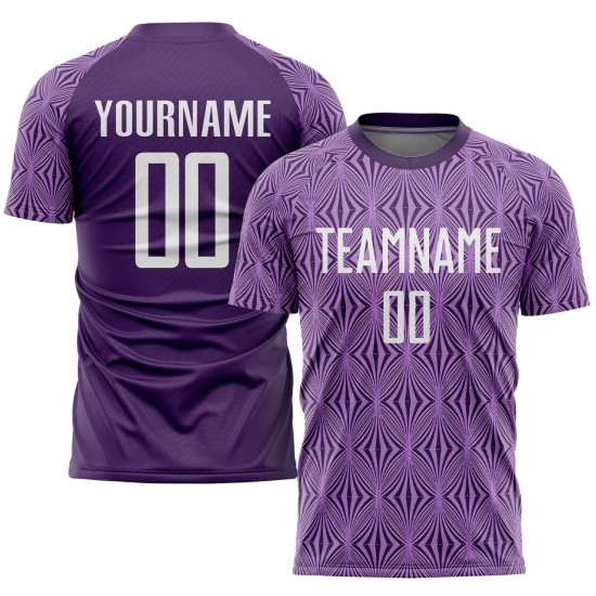 Uniform Sublimation Jersey Custom White Purple Soccer